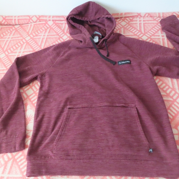 Coalatree Evolution Unisex Medium Hoodie Fleece Pullover Eco-friendly Burgundy - Picture 1 of 6